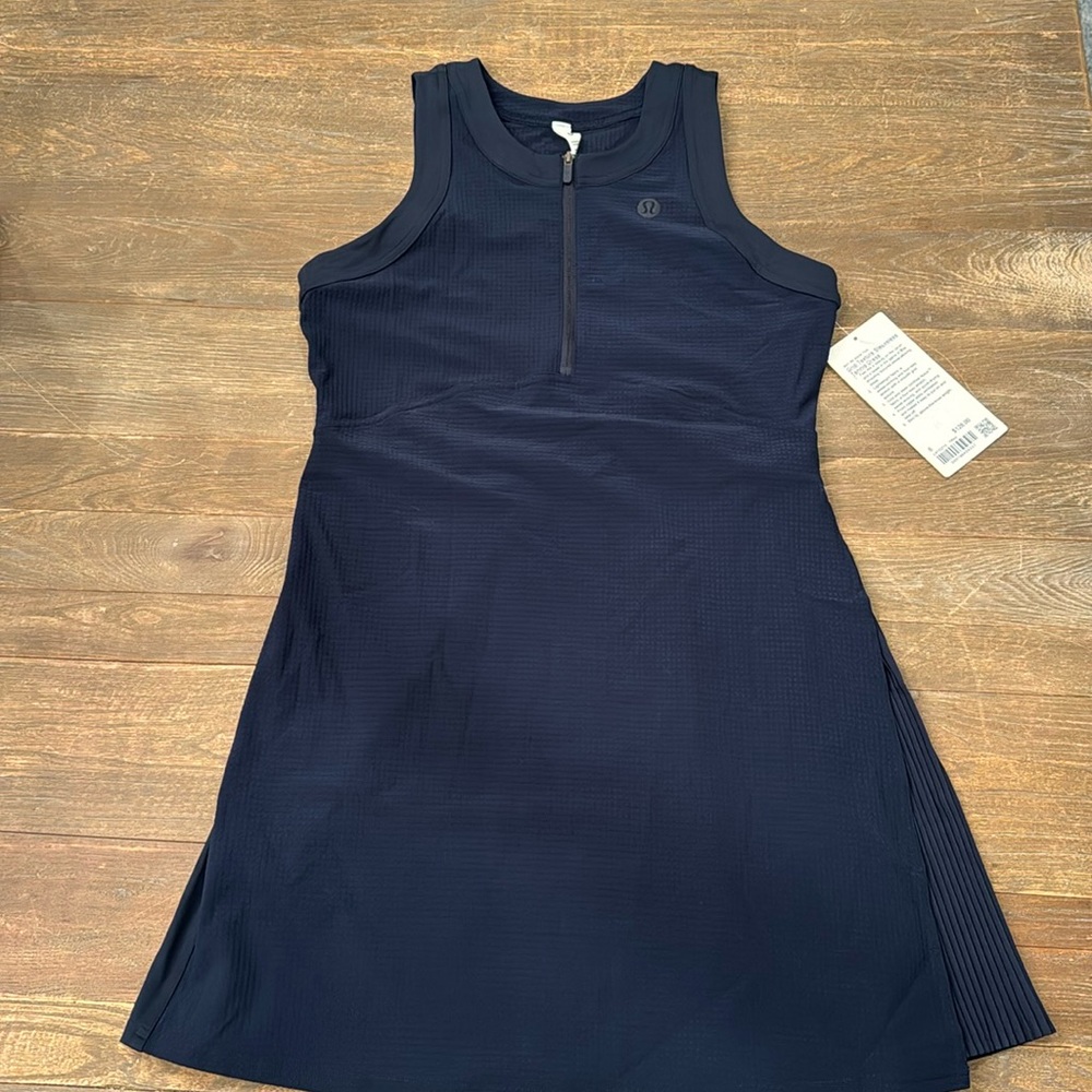 Lululemon Grid-Texture Sleeveless Tennis Dress 6 Navy